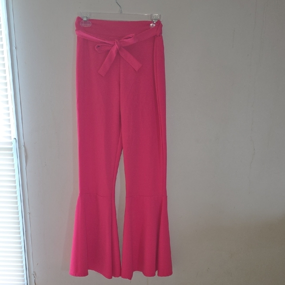 Bright Pink Flared Pants - Picture 4 of 4